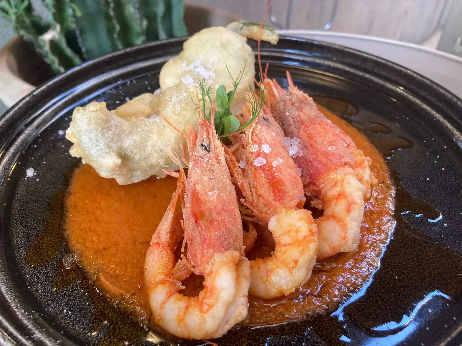 Gamberi rossi in tempura
